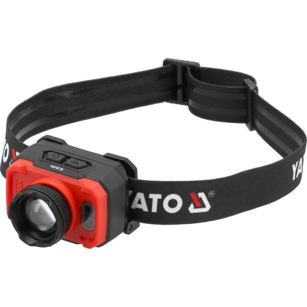 Фото - Акумуляторний налобний ліхтар із датчиком руху YATO YT-085941
