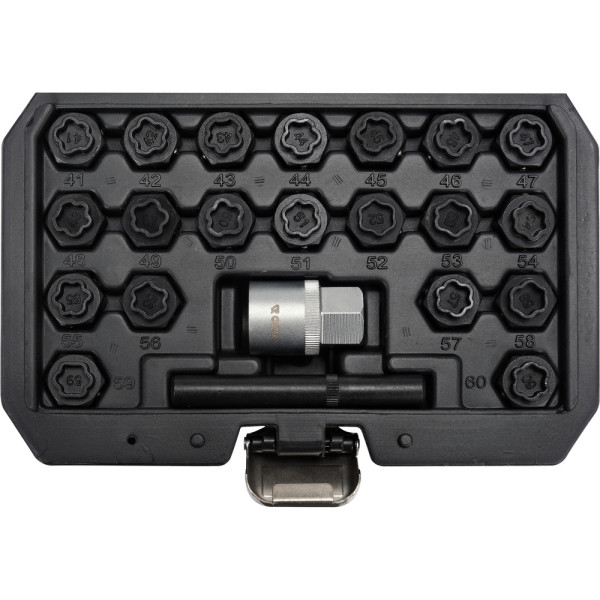 Картинка - Торцевые головки YATO для винтов колесных дисков BMW 1/2" 22 шт YT-060303