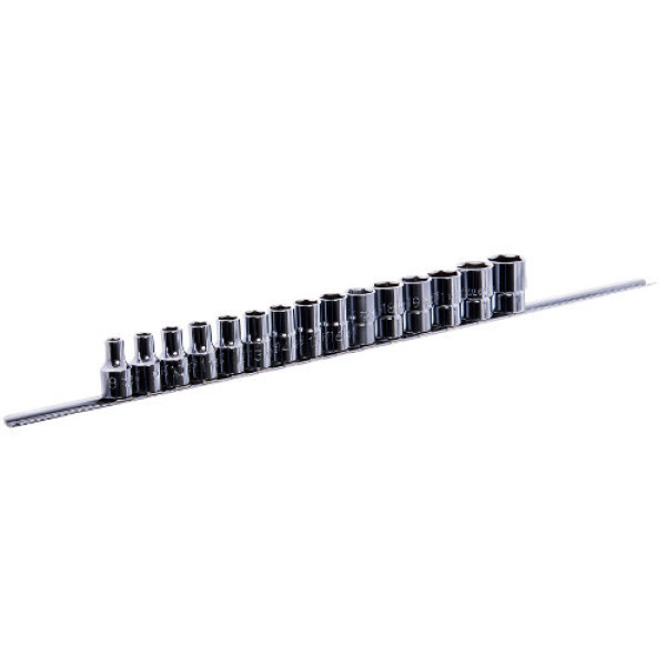 Фото - Набір головок торцевих на планці TOPTUL 1/2" 8-24 мм 15 шт GAAQ1602U