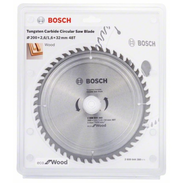 Картинка - Пильный диск Bosch Eco for Wood 200x2.5x32-48T (2608644380)