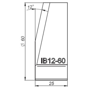 Різець для внутрішньої фаски сталі 12° Promotech IB12-60 NOZ-000087