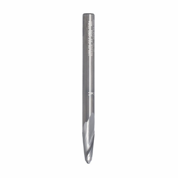 Картинка - Фреза ITA TOOLS VHM Z2 D=5 I=12 L=60 S=5 RH чистовая, радиус R=2,5 для алюминия SQ31.05.012.060.05R