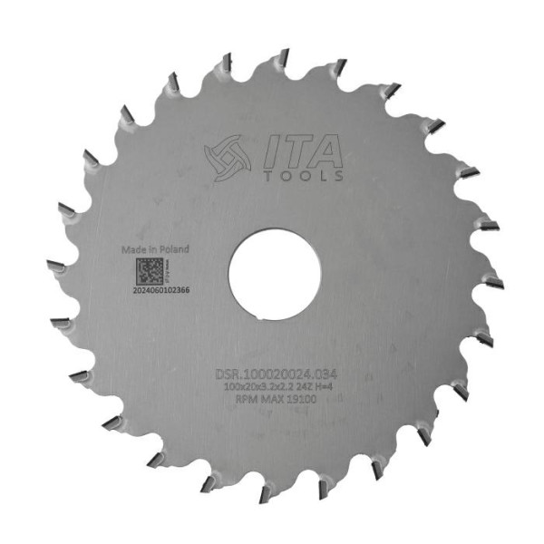 Картинка - Пила ITA TOOLS D=100 F= 20 Z= 24 K/P=3,2/2,2 H4,0 FP DSR.100020024.034