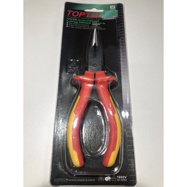 Фото - Плоскогубці TOPTUL з подовженими губками 6" 1000V VDE DGCB2206