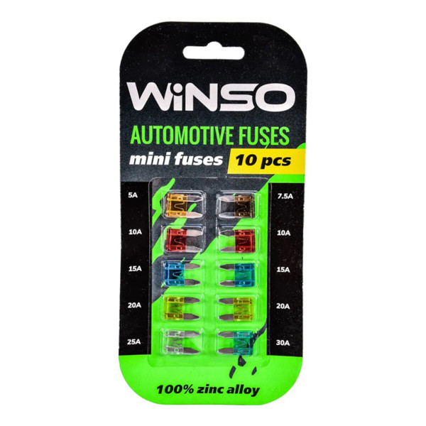 Картинка - Набор предохранителей Winso Mini Low Profile низкопрофильный, 10шт