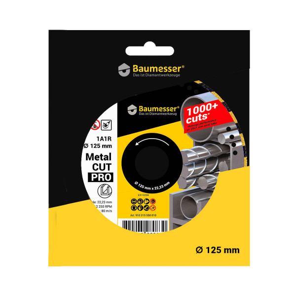 Картинка - Круг алмазный отрезной 1A1R V 125x1,5/1,2x2,5x22,23 Metal CUT