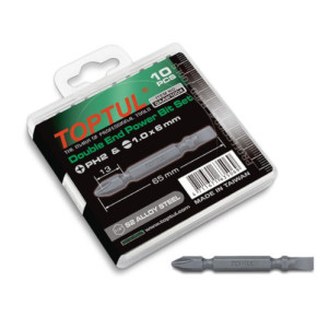 Набор бит двухсторонних TOPTUL 1/4" PH2хSL6 L65 мм 10 шт GAAW1004 Набор бит двухсторонних TOPTUL 1/4" PH2хSL6 L65 мм 10 шт GAAW1004