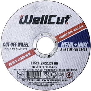 Круг відрізний WellCut 115 x 1,2 x 22,23 мм, по металу