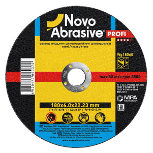 Круг шліфувальний NOVOABRASIVE 1 180х6,0х22,23 мм, по металу