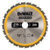 Картинка - Диск пильный DeWALT, CONSTRUCTION 216х30 мм, 24z (ATB) - 5 град