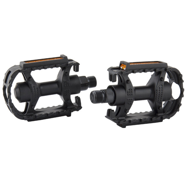 Фото - Велосипедні педалі Grey's із рефлектором із поліпропілену, чорні, 1 пара GR14220