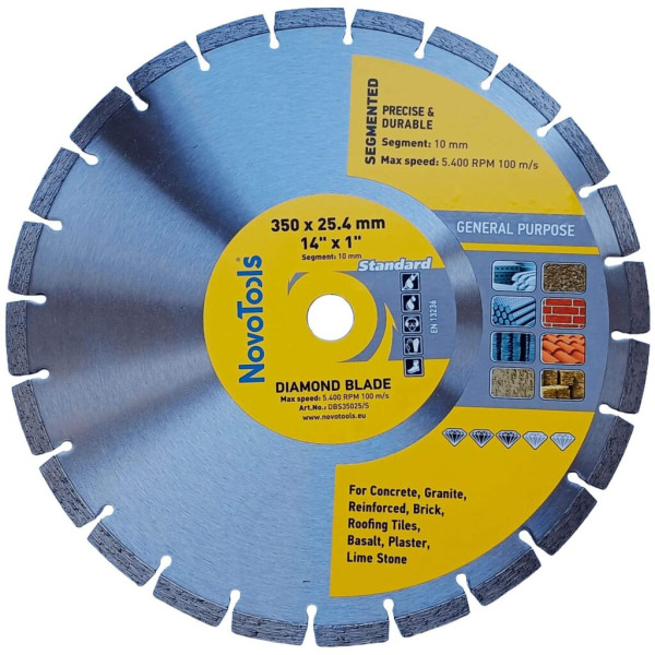 Картинка - Алмазный диск NovoTools Standard 350 x 25,4 мм, Сегмент