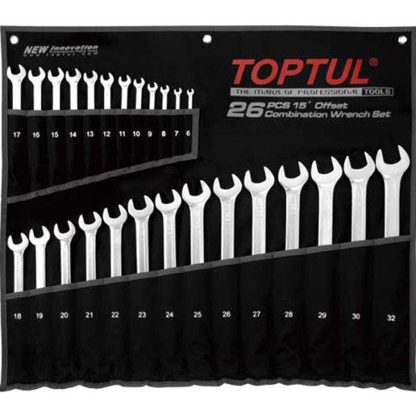 Фото - Набір ключів комбінованих TOPTUL 6-32 мм 26 шт GPAA2602