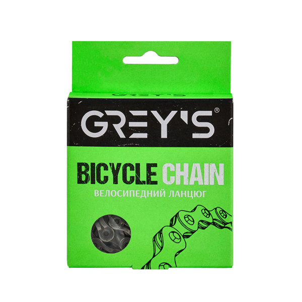 Картинка - Цепь велосипедная Grey's 9шв. SLA-H9 Silver, 116 звеньев