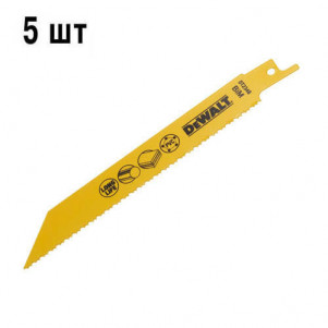 Полотно пильное DeWALT по сэндвич-изделиям (<100 мм), металлу (<10 мм), для сабельных пил, 5 шт