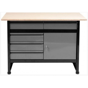 Стіл для майстерні VOREL : 1160 х 600 х 840 мм, 5 шухляд, з лакованої бляхи t= 0.8-1 мм