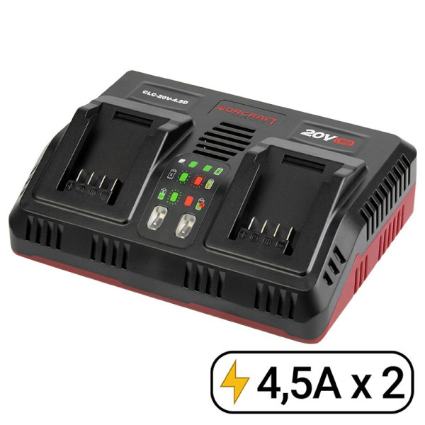 Картинка - Зарядное устройство двойное WORCRAFT CLC-20V-4.5D