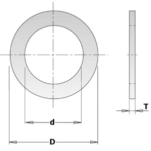Kольца редукционные для пил D = 25,4 d = 22,2 T = 2,3 (299.219.00)