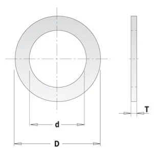 Kольца редукционные для пил D = 30 d = 25,4 T = 2,0 (299.212.00)
